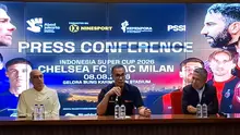 Konferensi pers Chelsea Vs AC Milan. (Bola.com/Muhammad Adi Yaksa).