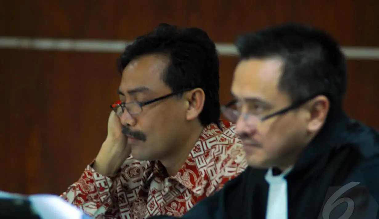 Keterangan Sesmenpora Wafid Muharram semakin memojokkan Andi Mallarangeng, Jakarta, Senin (5/5/2014) (Liputan6.com/Miftahul Hayat).
