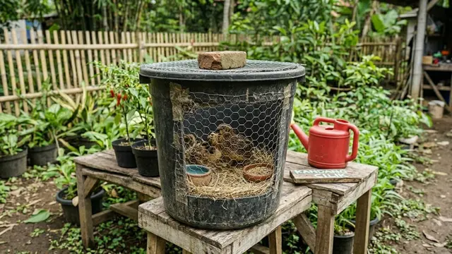 Cara Memanfaatkan Ember Retak Menjadi Kandang Ternak Sederhana