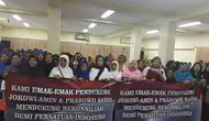 Emak-emak pendukung Jokowi dan Prabowo di Pilpres sepakat deklarasi persatuan.
