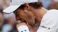 Andy Murray gagal mempertahankan gelar pada turnamen Wimbledon pupus sudah setelah takluk dari di perempat final, Rabu (12/7/2017). (AP Photo/Kirsty Wigglesworth)