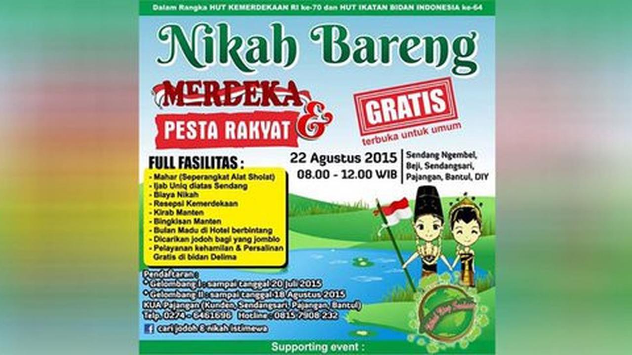 Unik, acara nikah gratis di Bantul sediakan pasangan bagi jomblo