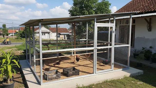 Model Kandang Ayam dari Besi Siku Lubang
