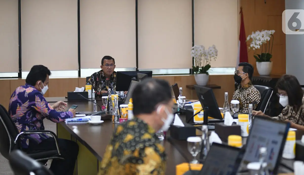 Direktur Utama BTN (persero) Tbk Haru Koesmahargyo saat paparan kinerja perseroan tahun 2021 di Jakarta, Selasa (8/2/2022). Bank BTN membukukan kinerja positif sepanjang tahun 2021, laba bersih melonjak 48,3% menjadi Rp 2,37 triliun. (Liputan6.com/HO/BTN)