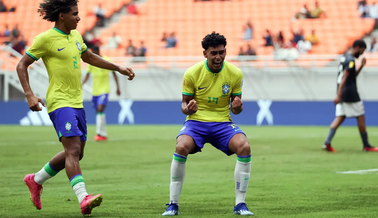 Brasil kini mengoleksi tiga poin dari dua pertandingan Grup C Piala Dunia U-17 2023. Sementara Kaledonia Baru jadi lumbung gol dan belum mendulang angka tapi sudah kemasukan 18 gol. (Doc. LOC WCU17/BRY)
