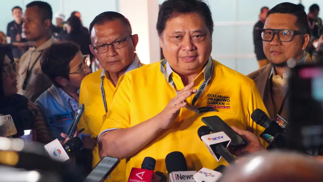 Ketua Umum Partai Golkar Airlangga Hartarto saat menghadiri agenda Debat Capres ketiga. (Istimewa)