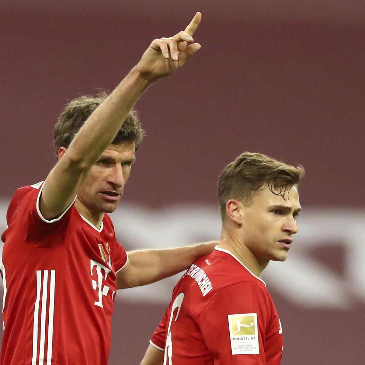 FOTO: Menang 2-0 atas Leverkusen, Bayern Munich di Ambang Juara - Thomas Mueller; Joshua Kimmich