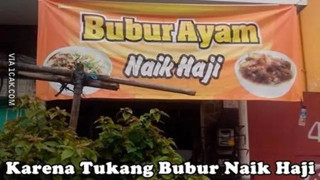 6 Spanduk Jualan Bubur Ini Nyeleneh Banget, Bikin Pembeli Ngakak