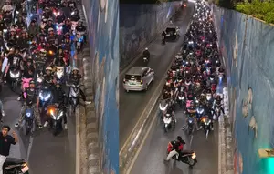 Viral Pemotor Blokade Jalan Bikin Resah Warga Bandar Lampung