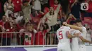 Babak pertama ditutup dengan kemenangan timnas Indonesia dengan skor 1-0. (Liputan6.com/Herman Zakharia)