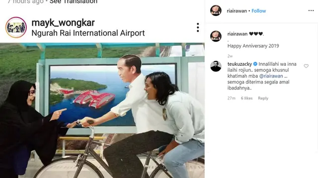 Unggahan Terakhir Ria Irawan (Instagram/ riairawan)