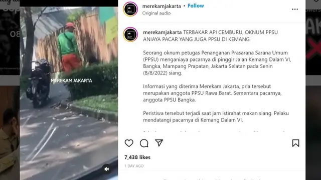 Viral video anggota PPSU aniaya pacar di Jakarta Selatan (Jaksel).