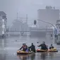 Banjir di Jerman. Ribuan warga dievakuasi. Banyak korban jiwa dari  North Rhine-Westphalia and Rhineland-Palatinate. Dok: AP Photo/Valentin Bianchi