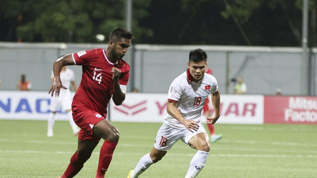Timnas Singapura versus Timnas Vietnam di Piala AFF 2022.