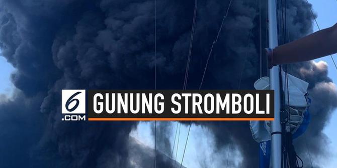 VIDEO: Wisatawan Rekam Detik-Detik Gunung Stromboli Kembali Erupsi