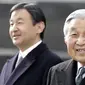 Kaisar Akihito dan Putra Mahkota Pangeran Naruhito (AP Photo/Eugene Hoshiko)