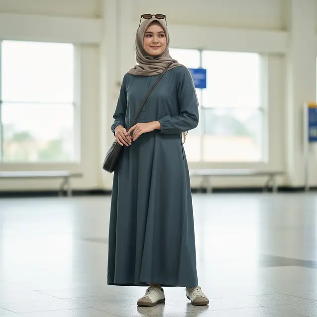 9 Model Gamis Praktis untuk Traveling Jauh, Tampil Modis dan Nyaman