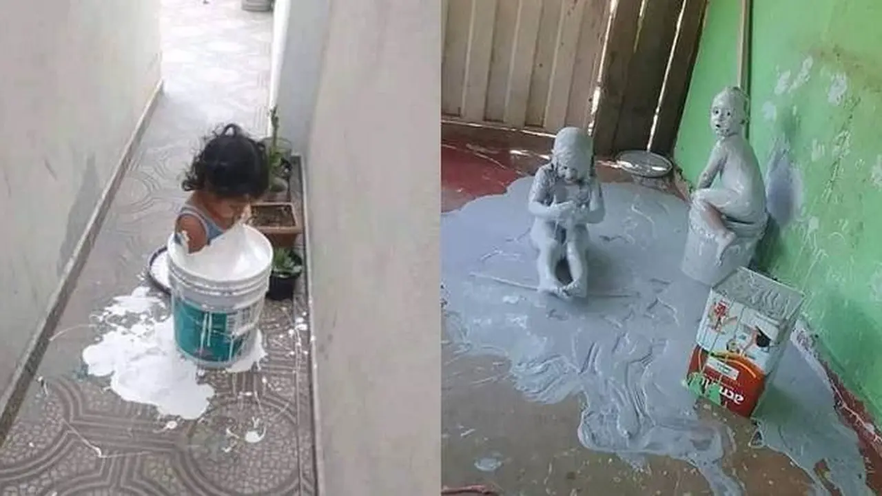 5 Aksi Nyeleneh Bocah Mainan Cat Ini Bikin Naik Darah