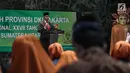 Gubernur DKI Jakarta Anies Baswedan memberi arahan saat melepas Kafilah Provinsi DKI Jakarta untuk mengikuti MTQ Tingkat Nasional XXVII, Jakarta, Kamis (4/10). MTQ Nasional XXVII digelar pada tanggal 4 hingga 13 Oktober 2018. (Liputan6.com/Faizal Fanani)