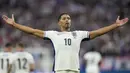 Rekor kedua yang dicetak Jude Bellingham adalah ia menjadi pemain kedua Inggris setelah Michael Owen yang mampu mencetak gol di Piala Dunia dan Euro saat masih berumur di bawah 21 tahun. (AP Photo/Martin Meissner)