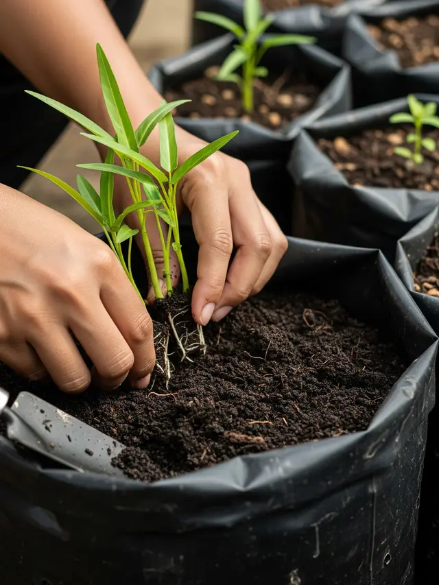 Menanam Kangkung di Polybag