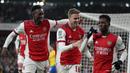 Langkah Arsenal di ajang Carabao Cup belum terhenti. Menjamu Sunderland di markasnya sendiri, The Gunners berhasil memetik kemenangan besar lewat aksi para pemain mudanya. (AFP/Glyn Kirk)