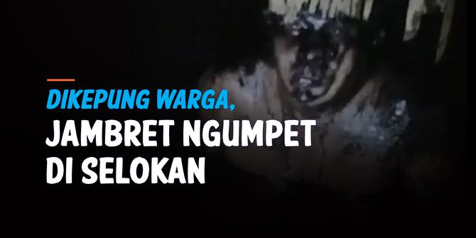 VIDEO: Jambret Ngumpet di Selokan, Takut Dihajar Warga