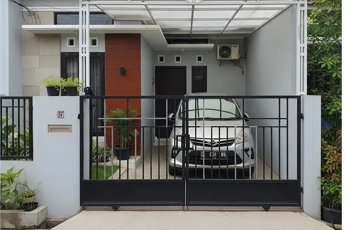 9 Model Pagar Besi Lipat Dua Daun untuk Carport Kecil