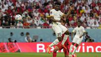 Pemain Timnas Ghana, Mohammed Kudus berhasil menjebol gawang Korea Selatan&nbsp;dalam pertandingan grup H Piala Dunia 2022 yang berlangsung di Education City Stadium, Qatar, Senin (28/11/2022). (AP Photo/Lee Jin-man)