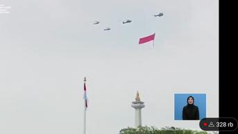 Saat Jokowi Kagum Lihat Aksi Pesawat Tempur Bentuk Formasi 77 Saat HUT RI