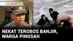 Banjir menerjang dua kabupaten di Jawa Timur, Kabupaten Gresik dan Kabupaten Jombang. Di Gresik, seorang warga yang nekat menerobos arus banjir terseret banjir dan tak sadarkan diri.