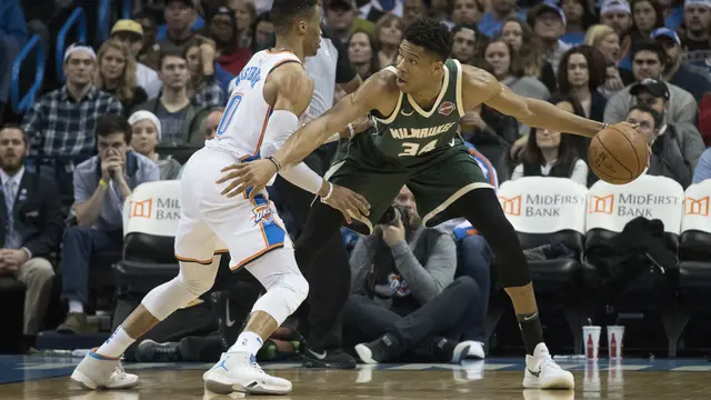 Aksi Giannis Antetokounmpo saat Bucks Kalahkan Thunder