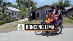 BAHAYAKAN NYAWA, PRIA NAIK MOTOR SAMBIL BONCENG LIMA