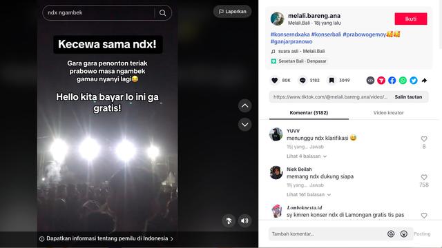NDX AKA Klarifikasi Usai Hentikan Konser Saat Ada Penonton yang Teriakkan Nama Salah Satu Capres