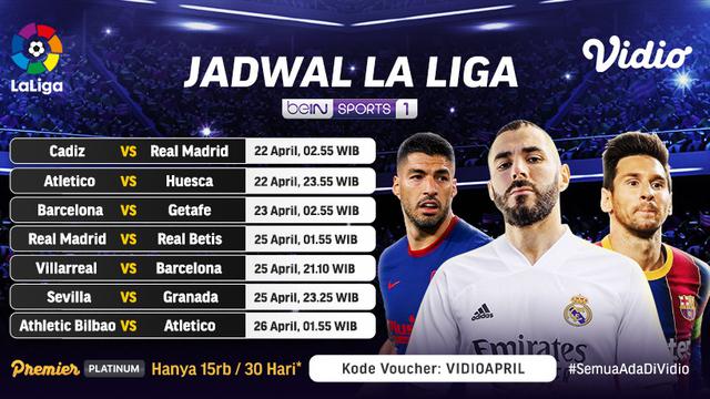 Jadwal Dan Link Live Streaming Pekan Ke 32 La Liga Spanyol Di Vidio Persaingan Ketat The Big Four Spanyol Bola Com