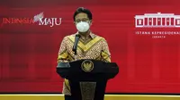 Menteri Kesehatan RI Budi Gunadi Sadikin memberikan keterangan pers penanganan COVID-19 usai rapat terbatas di Istana Merdeka Jakarta, Senin (14/6/2021). (Humas Sekretariat Kabinet)