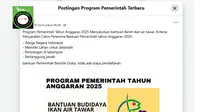 Cek Fakta: Tidak Benar Ini Link Pendaftaran Bantuan Benih Ikan Air Tawar
