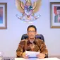 Ketua Dewan Komisioner Lembaga Penjamin Simpanan (LPS) Purbaya Yudhi Sadewa, dalam Konferensi Pers Virtual Penetapan Tingkat Bunga Penjaminan LPS, Rabu (29/9/2021).