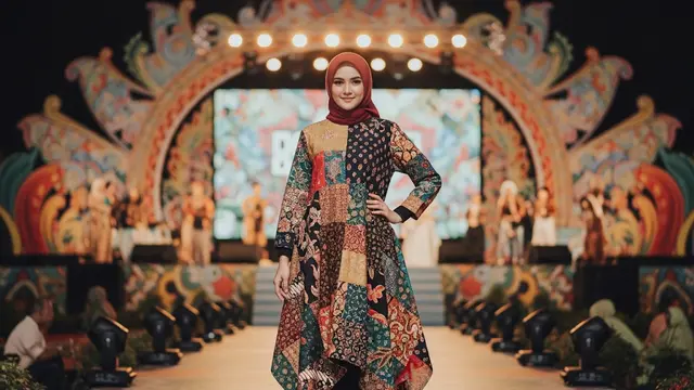 Gamis Batik Patchwork Dekonstruktif