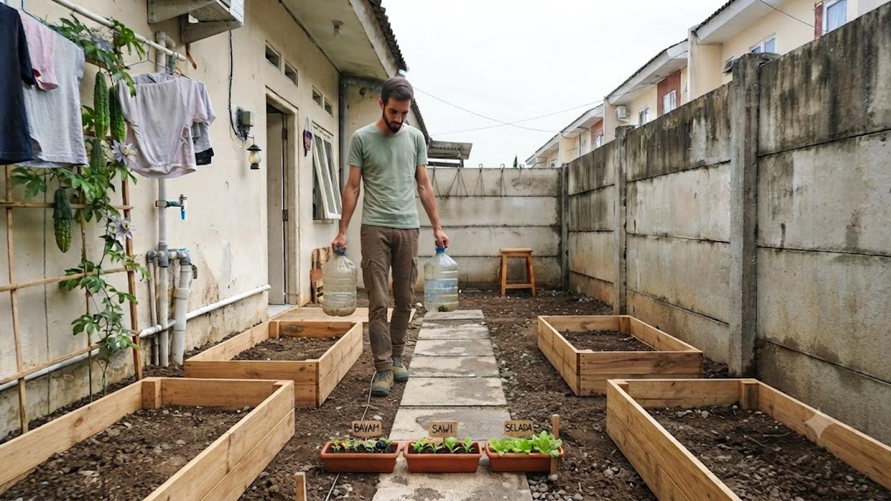 Menata Halaman Belakang Rumah Subsidi Jadi Kebun Sayur