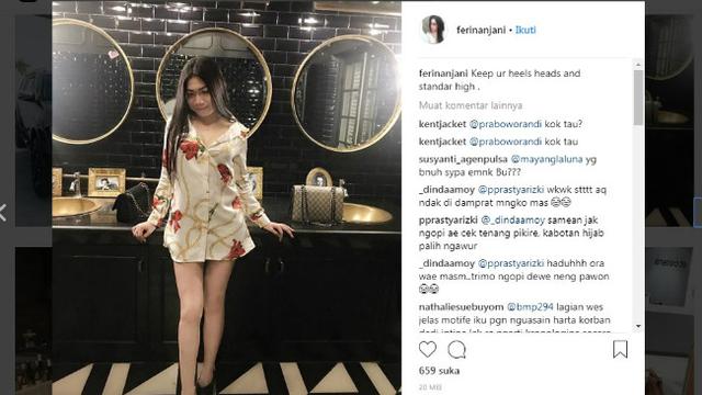 Status Terakhir Media Sosial Ferin, Caddy Cantik Korban 