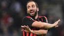 7. Gonzalo Higuain - Dibuang oleh Juventus ke AC Milan tetapi hanya bertahan enam bulan karena tidak produktif mencetak gol. (AFP/Miguel Medina)