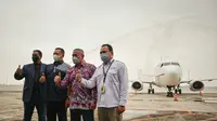 Ketua MPR RI Bambang Soesatyo melepas penerbangan perdana Asia Cargo Airlines dari Bandara Internasional Jawa Barat (BIJB) Kertajati, Majalengka menuju Bandara Internasional Sultan Syarif Kasim II di Pekanbaru, Selasa (21/12/2021). (Ist)