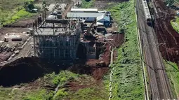 PT Kereta Api Indonesia dengan PT Sinar Mas Land membangun stasiun kereta api di KM 37+045 Rute Tanah Abang-Rangkas Bitung dengan luas bangunan kurang lebih 3.000 meter persegi. (merdeka.com/Arie Basuki)