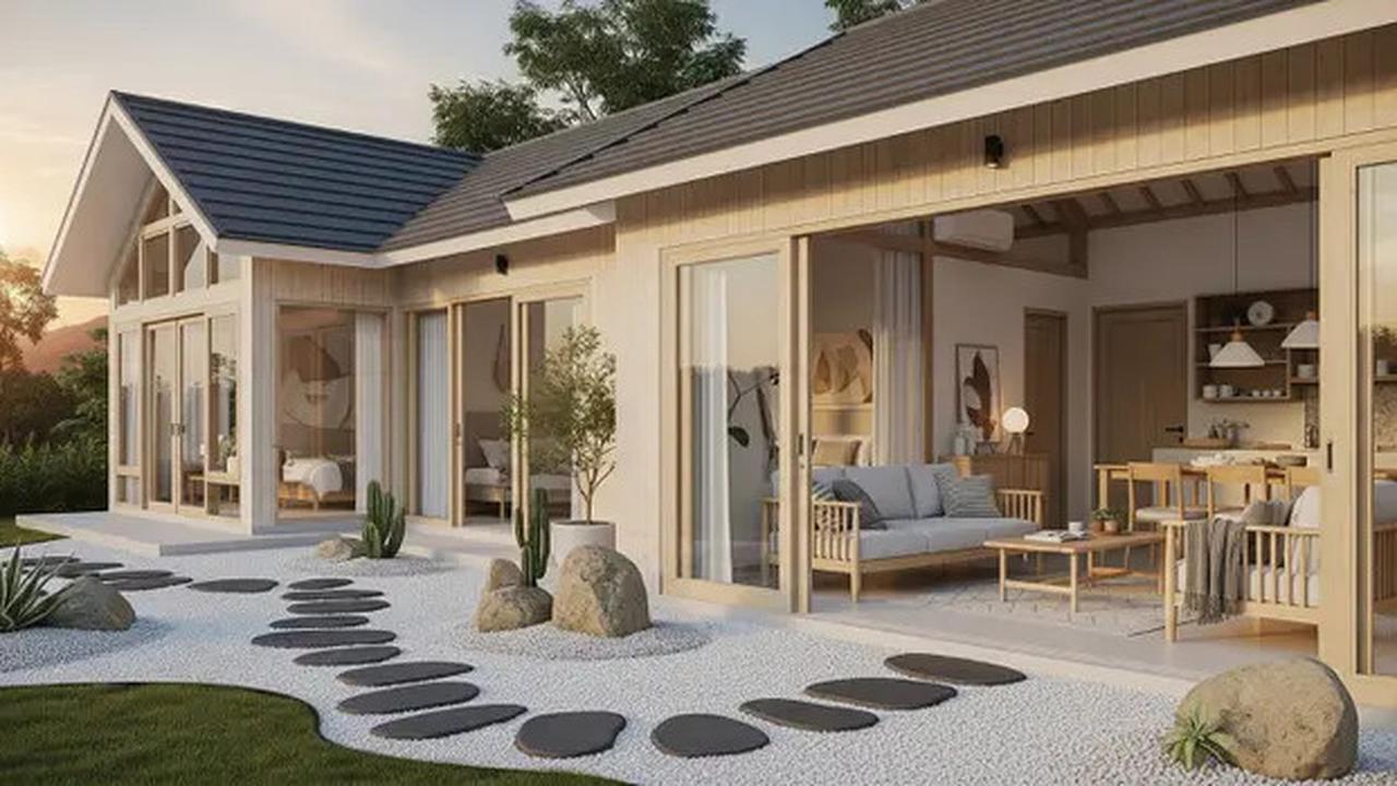 8 Model Rumah Sederhana Tapi Mewah Gaya Japandi dengan Taman Mini 2025, Cocok untuk Keluarga Muda