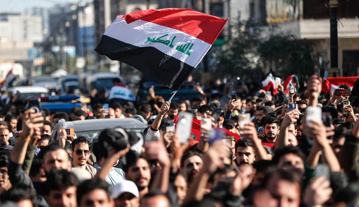 Di putaran final nanti, Timnas Irak akan tergabung di Grup I bersama Timnas Prancis, Senegal, dan Norwegia. Ini akan menjadi penampilan pertama Irak di Piala Dunia sejak terakhir kali tampil pada 1986. (AFP/Ahmad Al-Rubbaye)