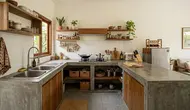 9 Desain Dapur dengan Meja Cor Berbentuk U untuk Rumah Tanpa Kitchen Set