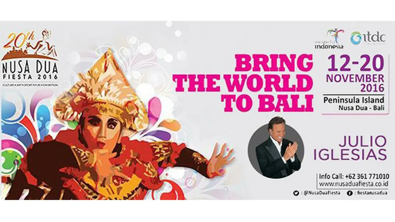 Julio Iglesias Bakal Hebohkan Nusa Dua Fiesta 2016 di Peninsula