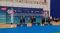 Leani Ratri Oktila/Khalimatus Sadiyah meraih medali emas Dubai Para Badminton International 2021 untuk kategori WD SL3-SU5. (Istimewa)
