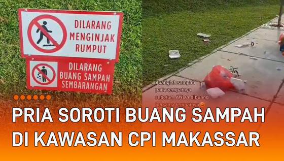 VIDEO: Tak Patuh, Pria Soroti Larangan Buang Sampah Sembarangan di Kawasan CPI Makassar